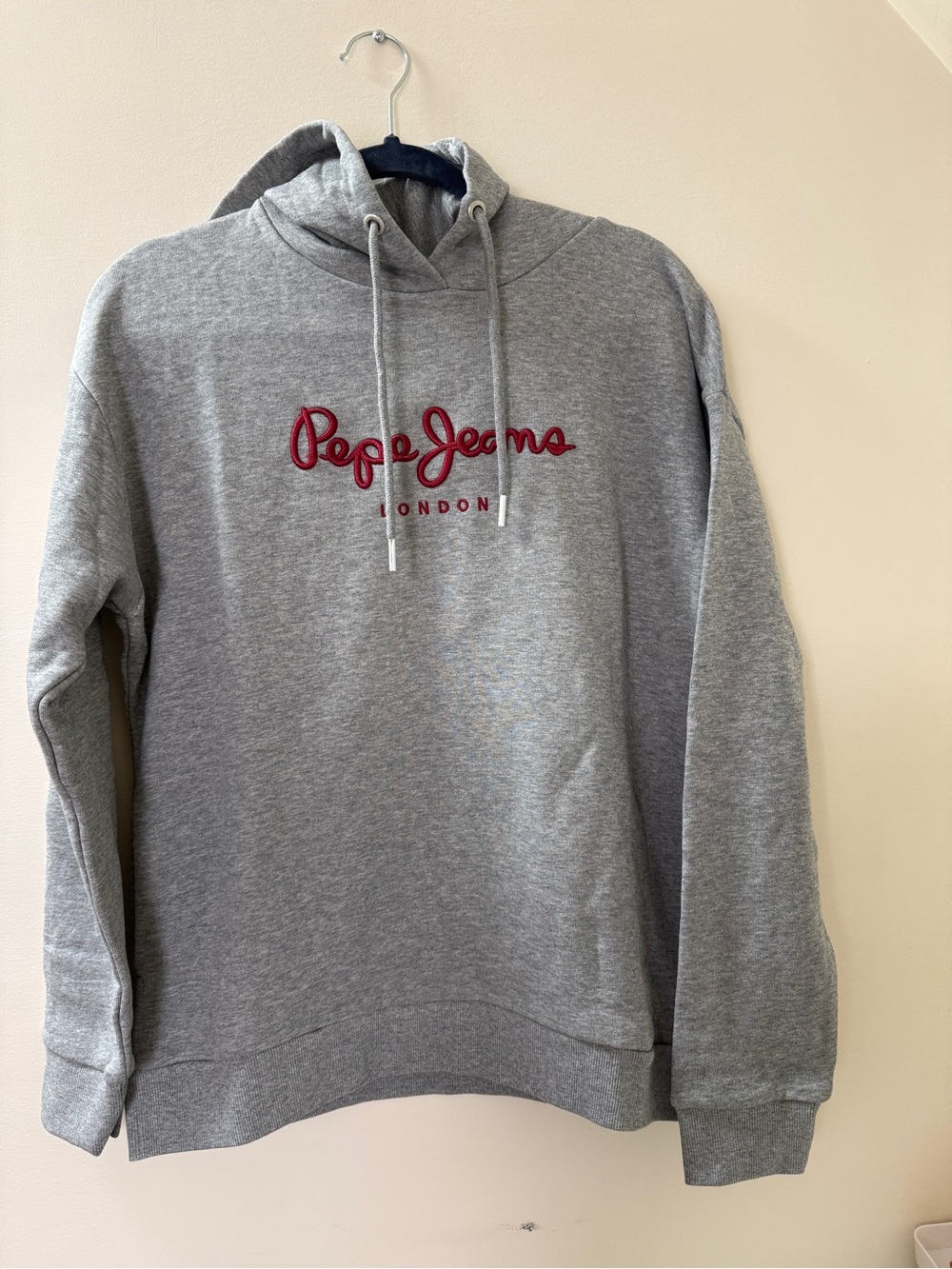 Pepe Jeans London Calista Logo Hoodie Gray Size M NWOT